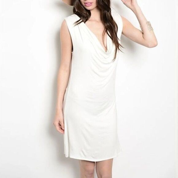 *Clearance* True Light White Scoop Neck Dress - Picture 1 of 3